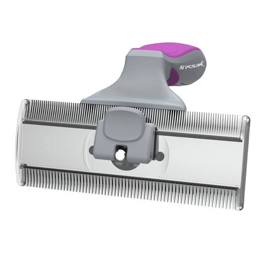 Dog Brush, Cat Shedding Brush Effectively Reduces Shedding by up to 90%, Dual Edge Design with Heavy Duty Stainless Steel Hair Removal Tool with Non-Slip Handle, Suitable for Cats, Dogs, Horses, etc.
