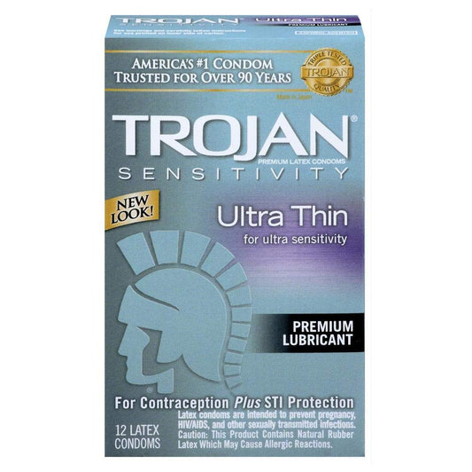 TROJAN Ultra Thin Premium Lubricated Condoms, 12 Count