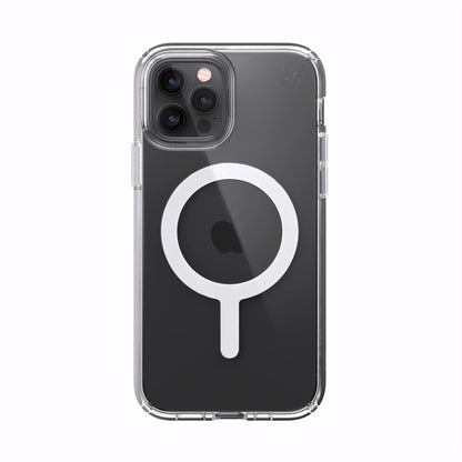 Speck iPhone 12 Clear Case - Drop Protection Fits iPhone 12 Pro & iPhone 12 Phones - Built for MagSafe - Anti-Yellowing & Anti-Fade with Dual Layer Slim Design 6.1 Inch - Perfect Clear Presidio