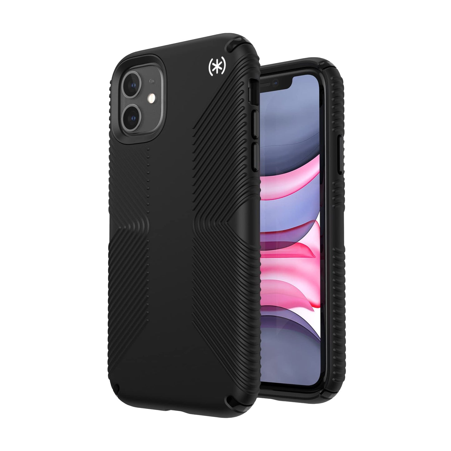 Speck iPhone 11 Case - Drop Protection, Shock-Absorbent Fits iPhone XR Case & iPhone 11 - Heavy Duty, Extra Grip Slim Design with Added Grip & Soft Touch Coating - Black iPhone 11 Case - Presidio2