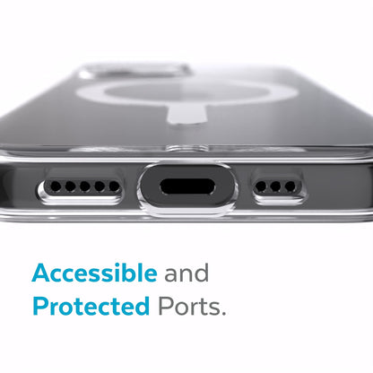 Speck iPhone 12 Clear Case - Drop Protection Fits iPhone 12 Pro & iPhone 12 Phones - Built for MagSafe - Anti-Yellowing & Anti-Fade with Dual Layer Slim Design 6.1 Inch - Perfect Clear Presidio