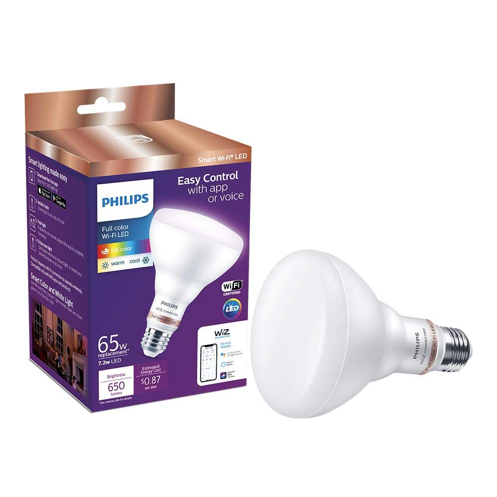 Philips Smart Full Color Wi-Fi LED 65 Watt Replacement Bulb 650 Lumens