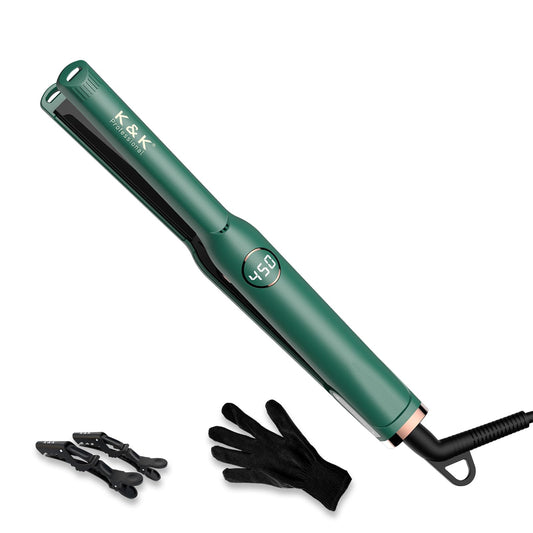 Mini Hair Straightener with LED Display Adjustable Temperature 1/2 Inch Small Flat Iron 4D 360°Swivel Short Hair Tourmaline Titanium Dual Voltage Auto Shut Off