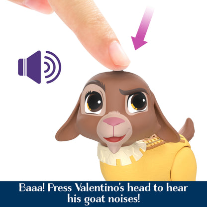Mattel Disney Wish Dolls, Talking Valentino & Star Set, Goat Figure Speaks 10+ Sounds & English Phrases & Bends Back Legs, Inspired by The Movie