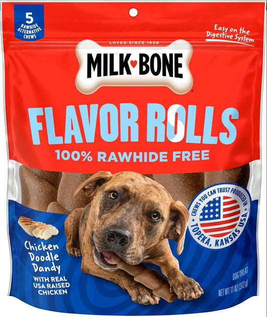 Milk-Bone 11 Ounce Flavor Rolls Chicken Dog Treat Each