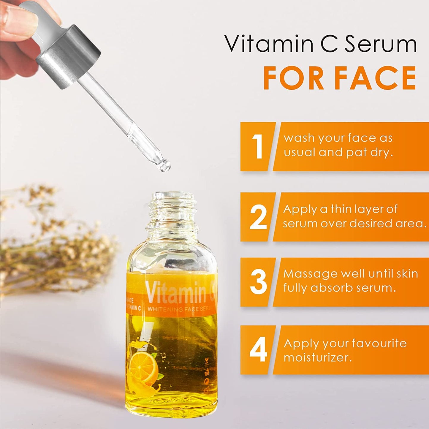 Vitamin C Serum for Face – Anti Aging Face Serum with Vitamin C, Hyaluronic Acid, Vitamin E –Reduce Fine Lines & Wrinkles Moist Skin (1 Fl Oz)