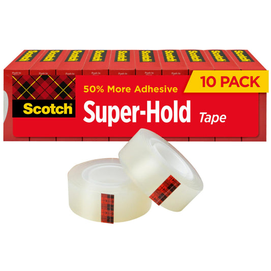 Scotch Super-Hold Tape, 3/4 in. x 800 in. per Roll, 10 Rolls