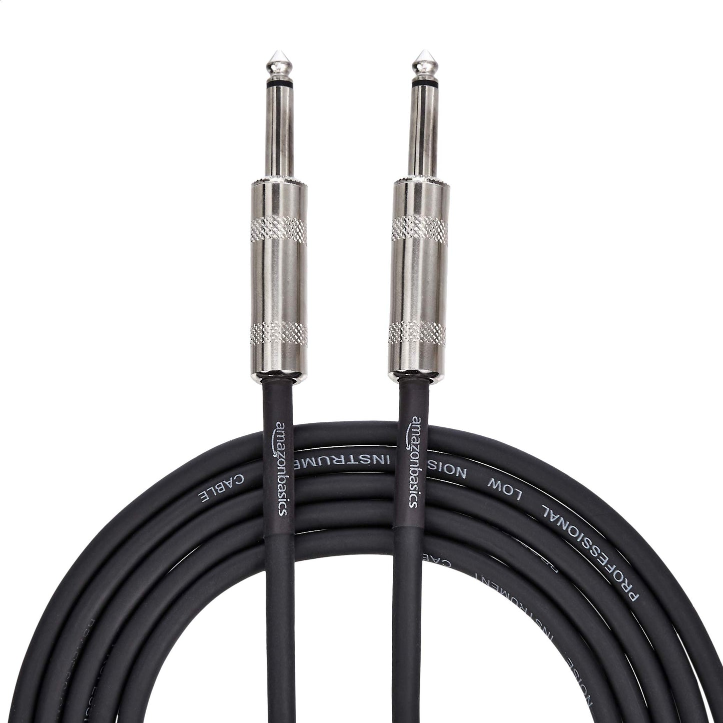 Comp Basics TS 1/4 Inch Right-Angle Instrument Cable for Electric Guitar, 10 Foot, Black