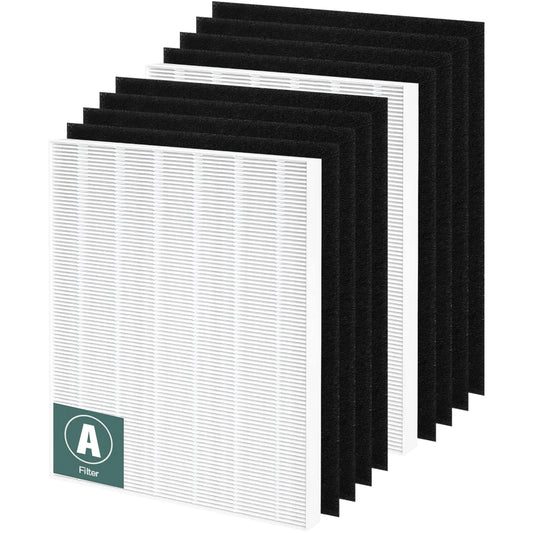 115115 Replacement Filters A for Winix PlasmaWave Air Purifier C535, 5300-2, 6300-2, 5300, 6300, AM90, P300, 2 True HEPA Size 21 Filter + 8 Activated Carbon Pre-Filters