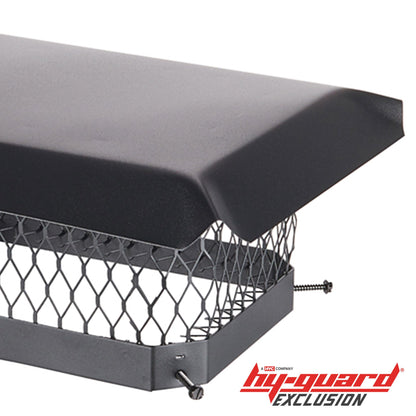 HY-Guard Galvanized Steel Chimney Cover - HY-C Black Chimney Cap, Single Bolt-On Chimney Fireplace Cover, Chimney Flue Cover to Fit On Existing Flue Tiles, Chimney Vent Cap with Hood Plate (9" x 13")