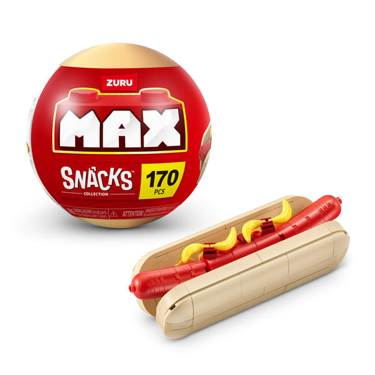 MAX Premium Snacks Building Bricks Collection (Hotdog) by ZURU. Building Bricks for Teens, Adults and Collectors. Build, Collect and Display your collection of delicious Snacks!