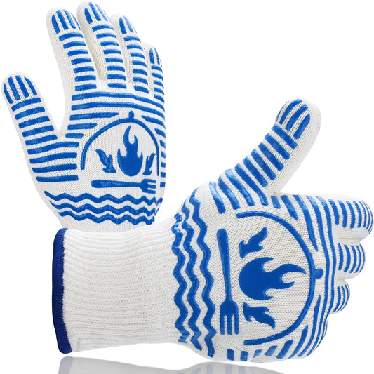 Recoty Oven Gloves 1472°F Extreme Heat Resistant BBQ Gloves, Flexible Grill Gloves Non-Slip Food Grade Silicone Oven Mitts for Kitchen, Cooking, Barbecue, Baking, Smoker (11inch)