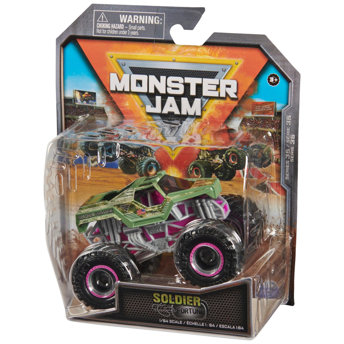 Monster Jam, Official Soldier Fortune Monster Truck, Die-Cast Vehicle, 1:64 Scale, Kids Toys for Boys Ages 3 and up