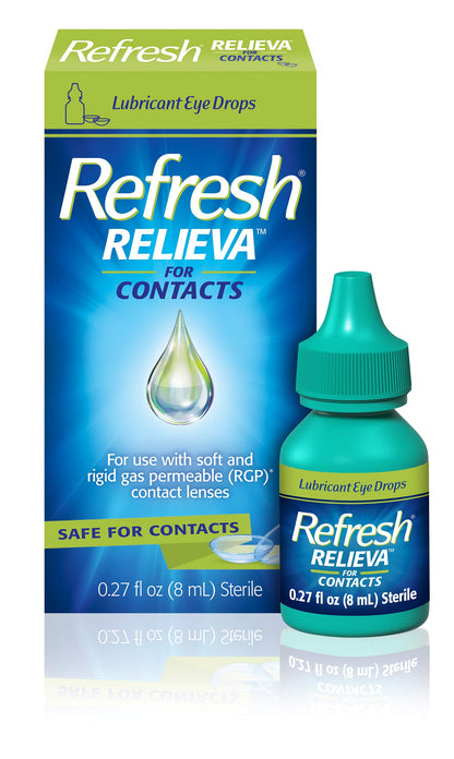 Refresh RELIEVA FOR CONTACTS Lubricant Eye Drops, .27 fl oz (8 mL) - 2 Pack