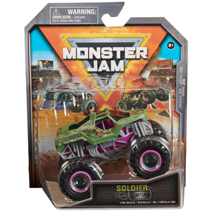 Monster Jam, Official Soldier Fortune Monster Truck, Die-Cast Vehicle, 1:64 Scale, Kids Toys for Boys Ages 3 and up