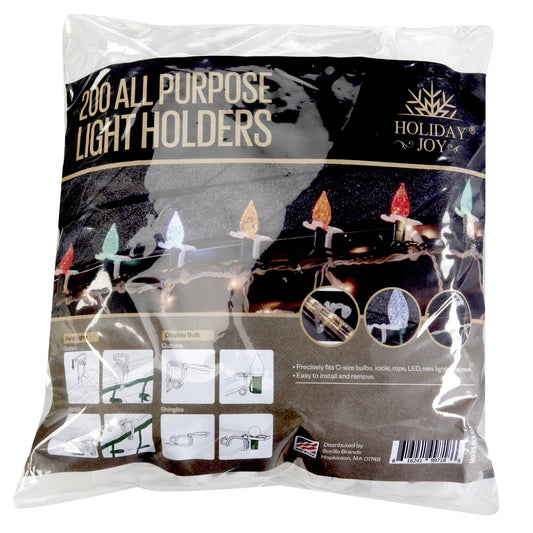 Holiday Joy - 200 All Purpose Gutter Hooks For Outdoor Christmas Lights - Made In Usa