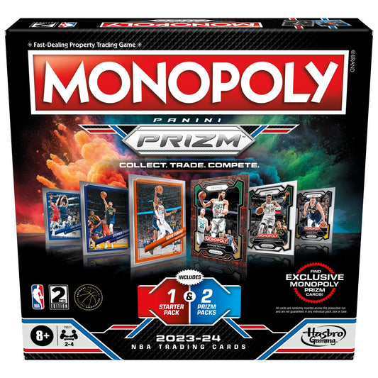 Monopoly Prizm: NBA 2nd Edition Board Game with 2023-24 Panini NBA Trading Cards, Ages 8+