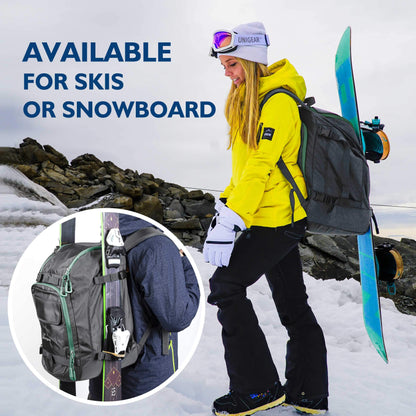 Unigear Ski Boot Bag, 50L Ski Boot Travel Backpack for Ski Helmet, Goggles, Gloves, Skis, Snowboard & Accessories (Gray)