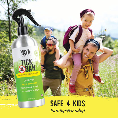 Yaya Organics Tick Ban All Natural Extra Strength Tick Repellent, 16 Oz