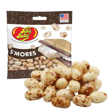 Jelly Belly S'mores Jelly Bean Grab and Go Snack Bags, Marshmallow Chocolate and Graham Cracker Flavored Candy, 3.5 oz Bags - 6 Pack