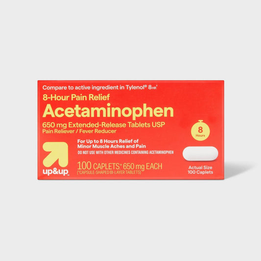 Acetaminophen 8hr Pain Reliever & Fever Reducer Extended Release Caplets - 100ct - up&up
