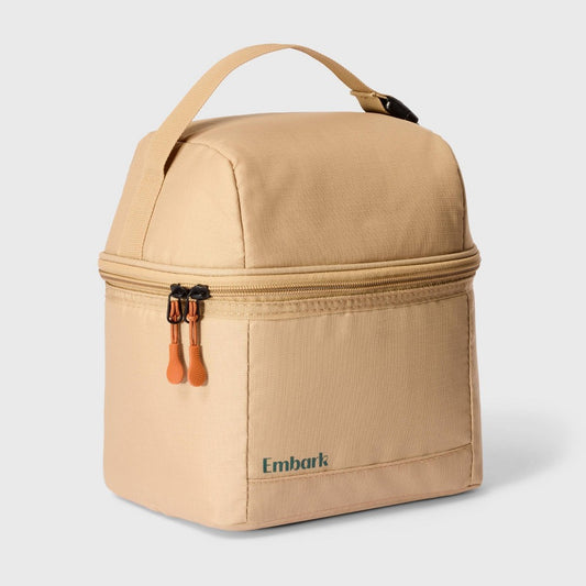 Dual Compartment Classic Molded Lunch Bag Tan - Embark™️