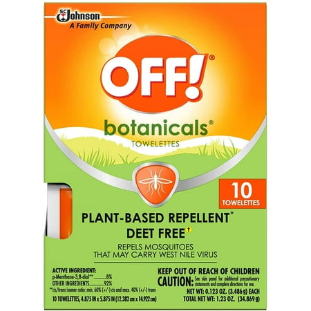 OFF! Botanicals Insect Repellent Towelettes, 10 Count (Pack of 3)