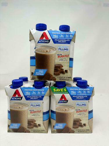 3 pack Atkins Advantage Shake Milk Chocolate Delight - 11 fl oz Each / Pack of 4