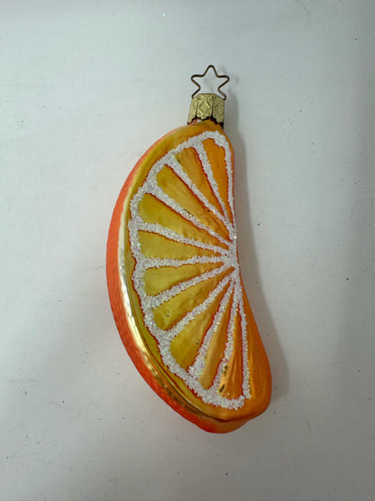 Inge Glas Orange Slice Christmas Ornament Made In Germany