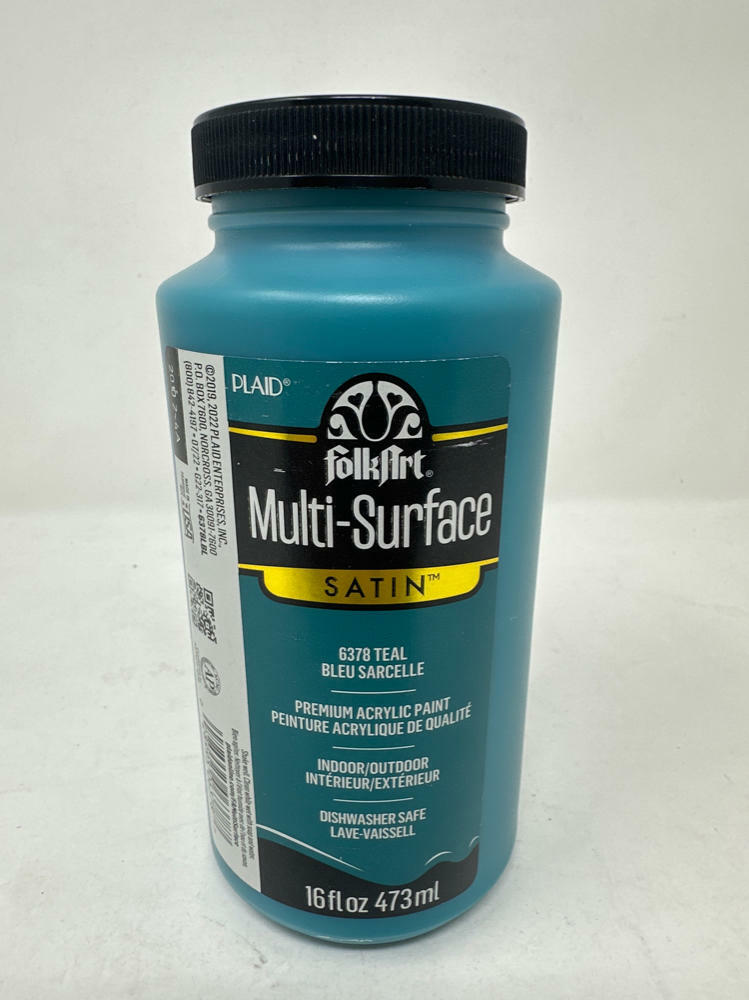 FolkArt Multi-Surface Satin Acrylic Paint Teal 16 Fl Oz