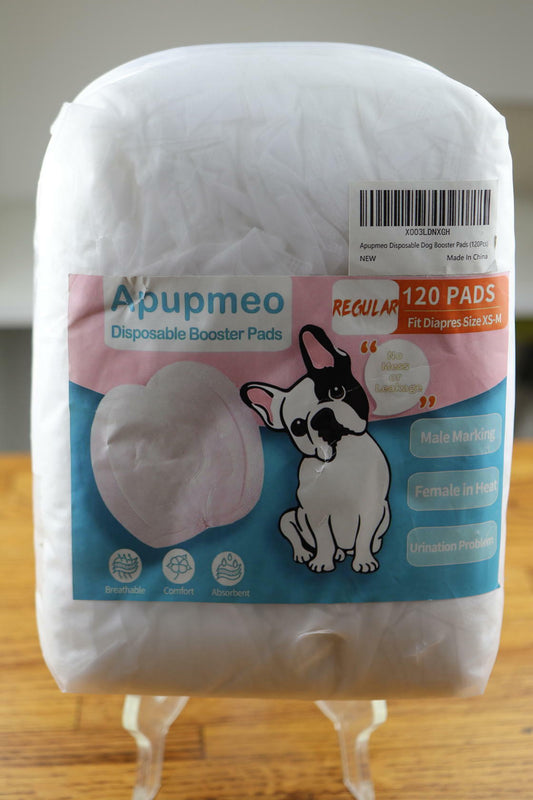 Apupmeo Disposable Booster Pads Dogs Regular 120 pads Fits Diapers Size xs - m