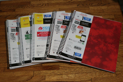 Lot of 5 - Five Star Spiral Notebook 1 Subject, College Ruled Paper 80 Sheets