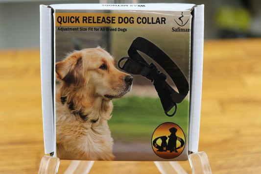 Nylon Dog Collar with Quick Release Buckle 8 Safiman Black Adjustable Size