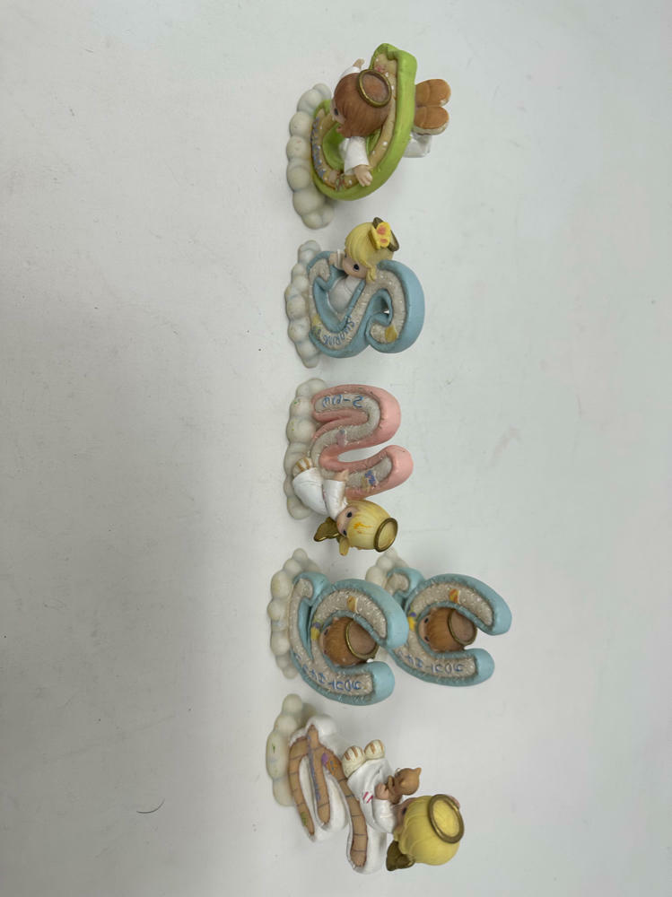 6 Pack Vintage 2002 ENESCO Ceramic Letters (D,Y,N,E,S)