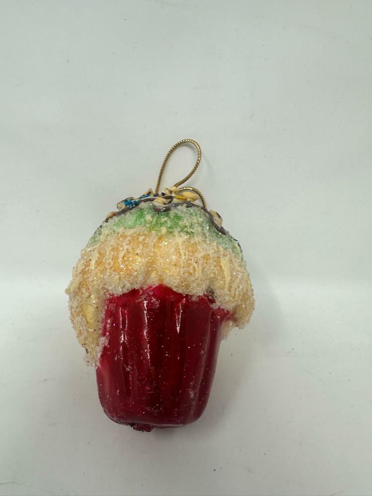 Vintage Cupcake Christmas Ornament