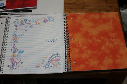 Lot of 5 - Five Star Spiral Notebook 1 Subject, College Ruled Paper 80 Sheets