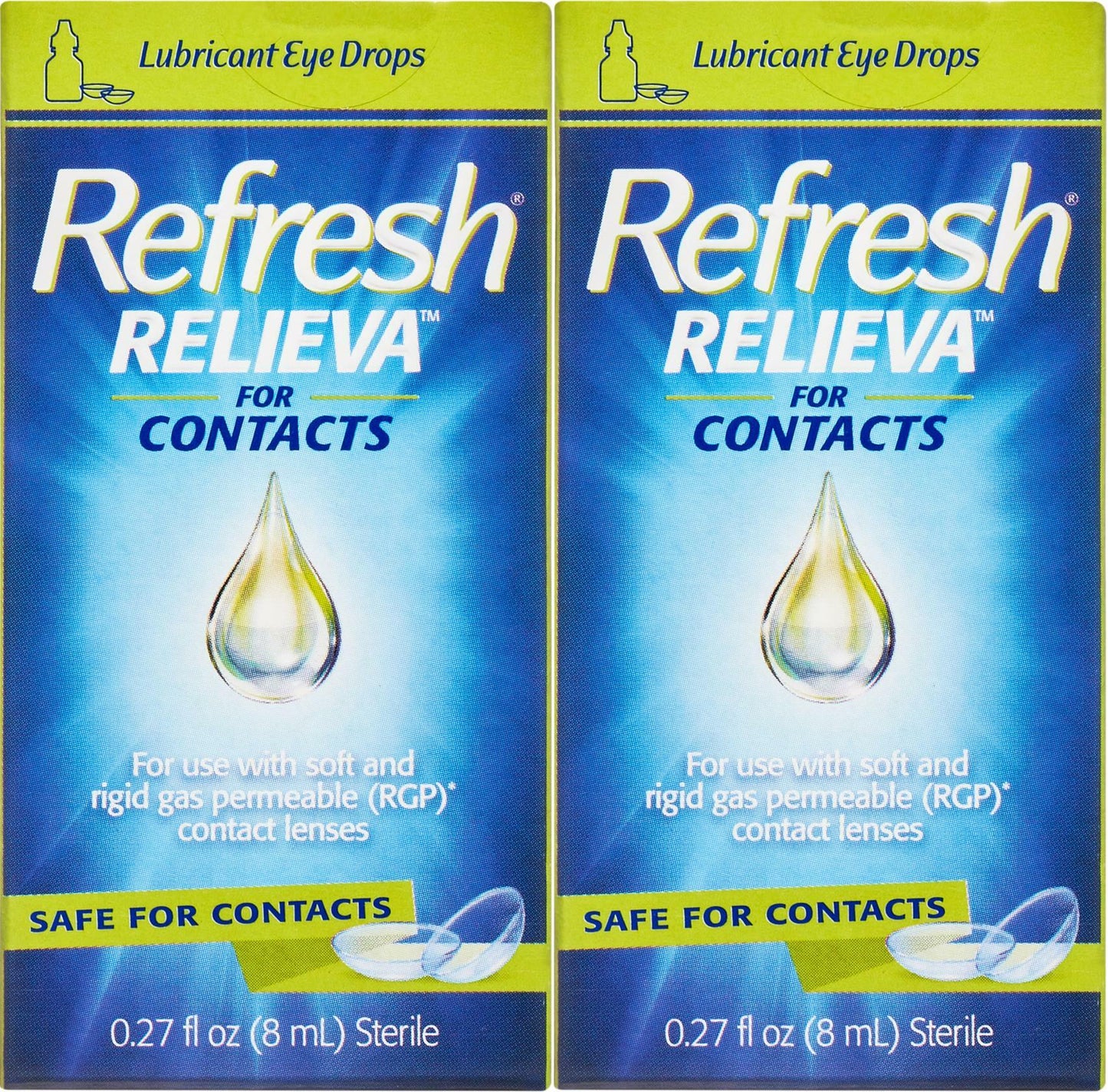 Refresh RELIEVA FOR CONTACTS Lubricant Eye Drops, .27 fl oz (8 mL) - 2 Pack