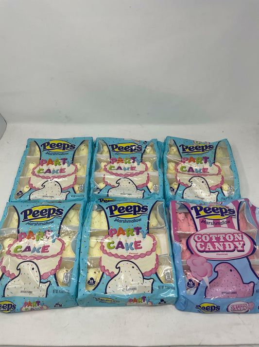 Lot of 6 Packages of Peeps-5 Party Cake Flavor & 1 Cotton Candy Flavor