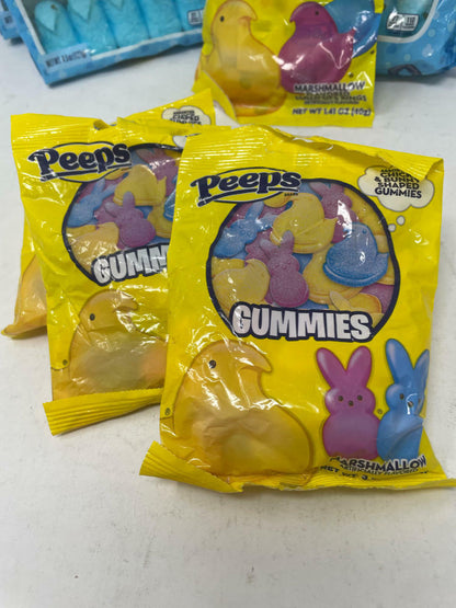 Bundle of Peeps-6 Packs of Blue Peeps, 3 Gummies Packs, 1 Lollipop Ring Pack