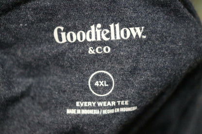 Men's Every Wear Big & Tall Crewneck Long Sleeve T-Shirt Heathered Navy Blue 4XL