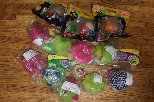 Variety Pack, Grin Studios Squish Balls - Lot of 12 - DNA Squasherz Color Change