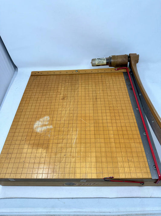 Vintage Ingento Wood Paper Cutter W/ Cast Iron Cutter NO.1142-15" Style C