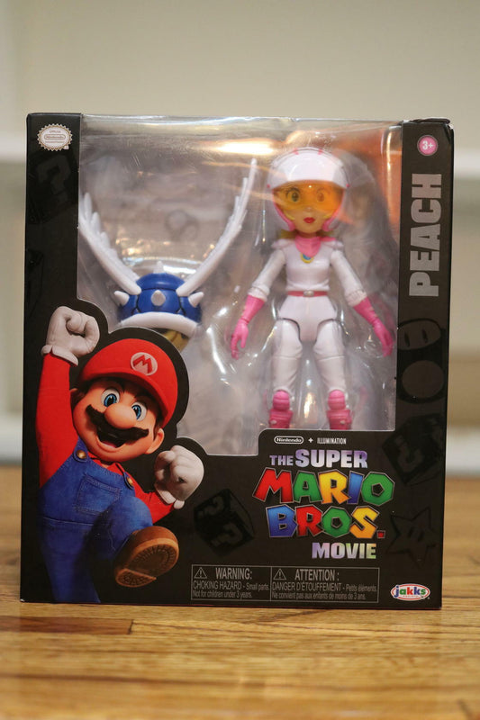 Super Mario Bros Action Figure Series 2 Peach in Motorcycle Outfit w/Blue Shell