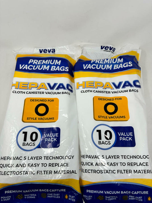 VEVA 20 Pack HEPA VAC Cloth Canister Vacuum Bags (Style O)