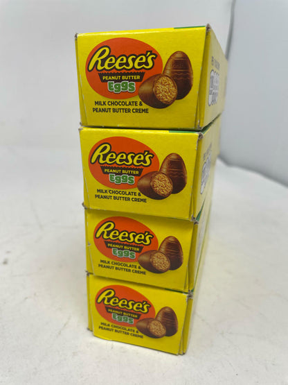 Lot of 4 Reese's Box 4pc Peanut Butter Creme Egg Milk Chocolate Candy 4.8 oz