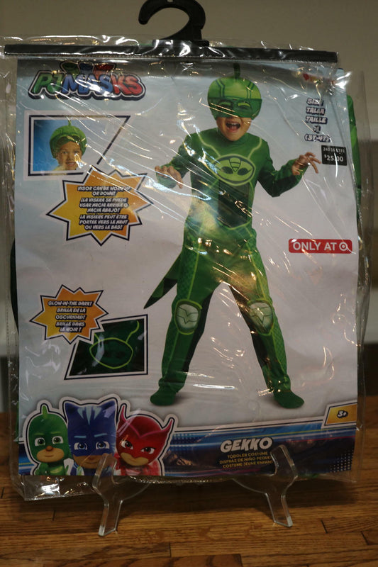 3T 4T Toddler PJ Masks Gekko Classic Halloween Costume Jumpsuit with Headpiece
