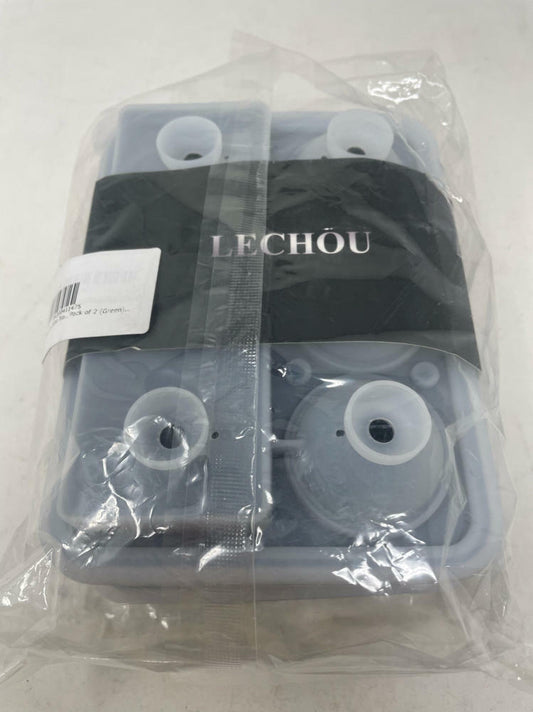 LECHOU Ice Cube Tray Sphere Ice Maker, Large Square Ice Cube with Lid Pack of 2