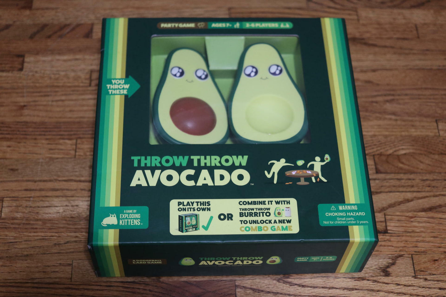 Exploding Kittens Presents Throw Avocado - Box is Opened, Contents Inside New