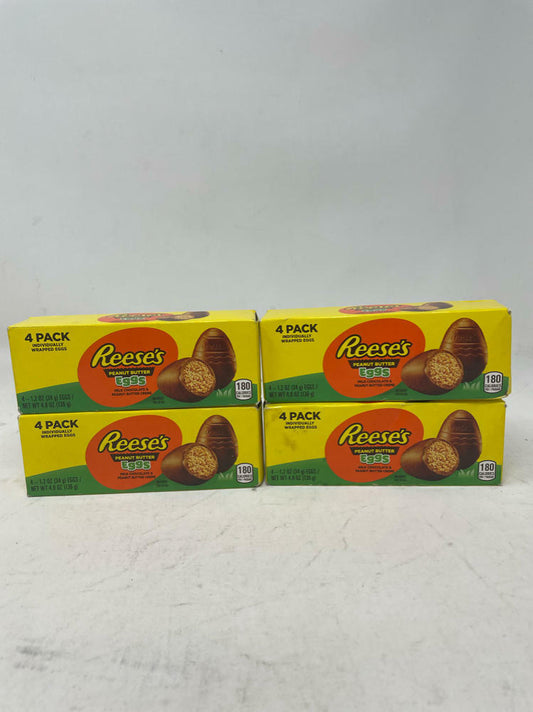 Lot of 4 Reese's Box 4pc Peanut Butter Creme Egg Milk Chocolate Candy 4.8 oz