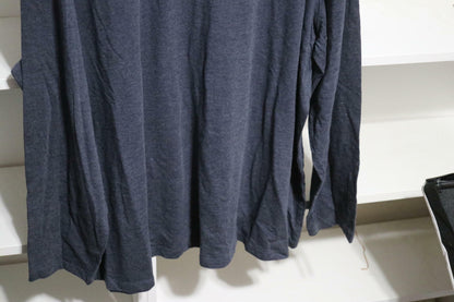 Men's Every Wear Big & Tall Crewneck Long Sleeve T-Shirt Heathered Navy Blue 4XL